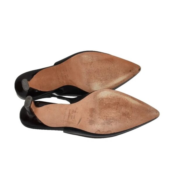 $330 VINCE Patrice Pointed Toe Slingback HEEL Pump BLACK LEATHER 7.5 (MG3) - Picture 6 of 6